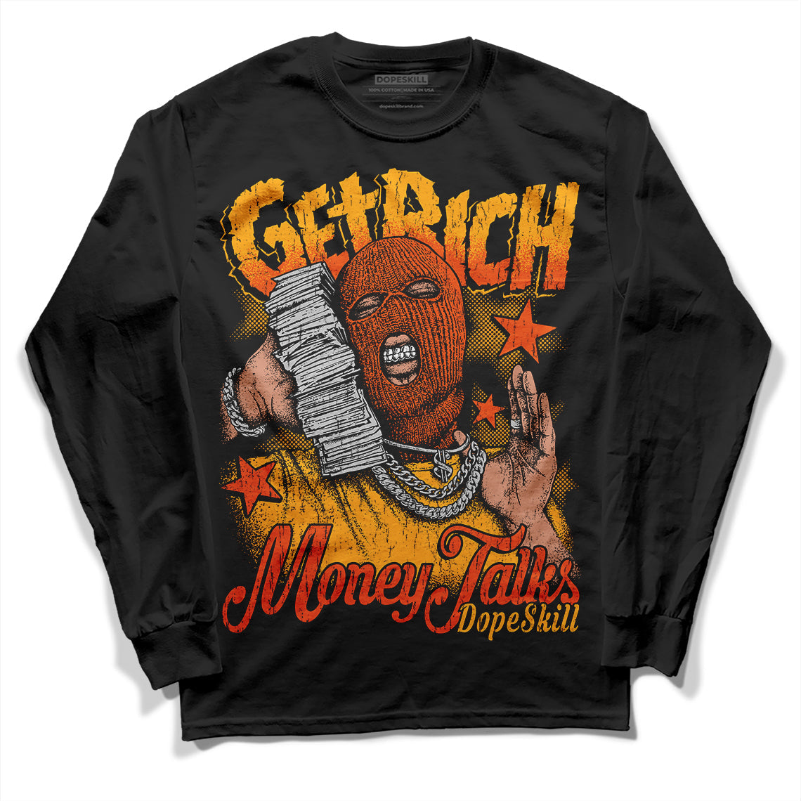 Black Taxi 12s DopeSkill Long Sleeve T-Shirt Get Rich Graphic