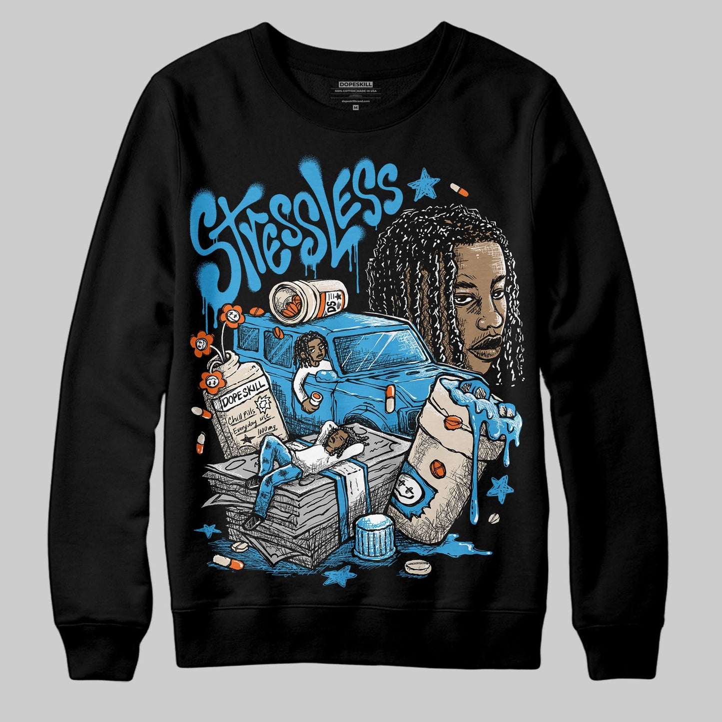 UNC Reimagined 1s DopeSkill Sweatshirt Stressless Graphic