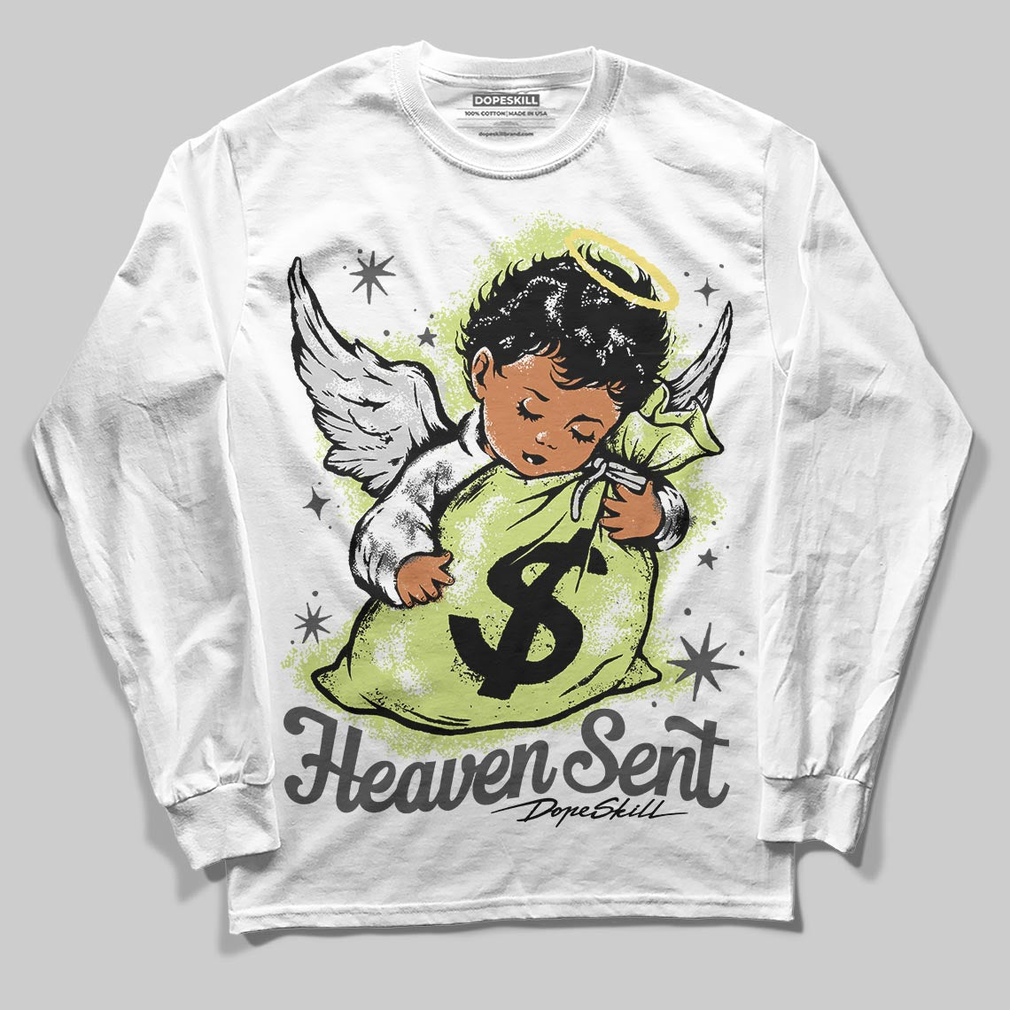 Light Lemon Twist 4s DopeSkill Long Sleeve T-Shirt Heaven Sent Graphic