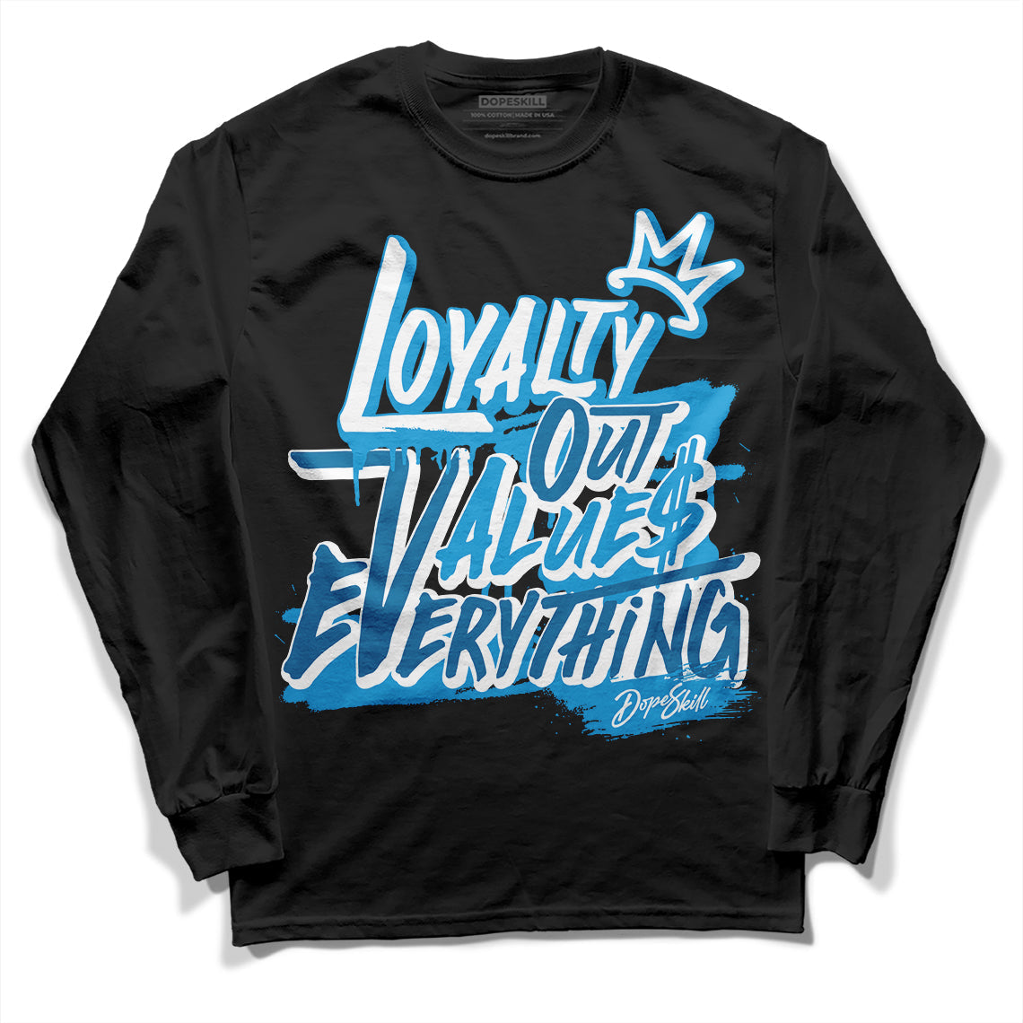 Military Blue 4s DopeSkill Long Sleeve T-Shirt LOVE Graphic