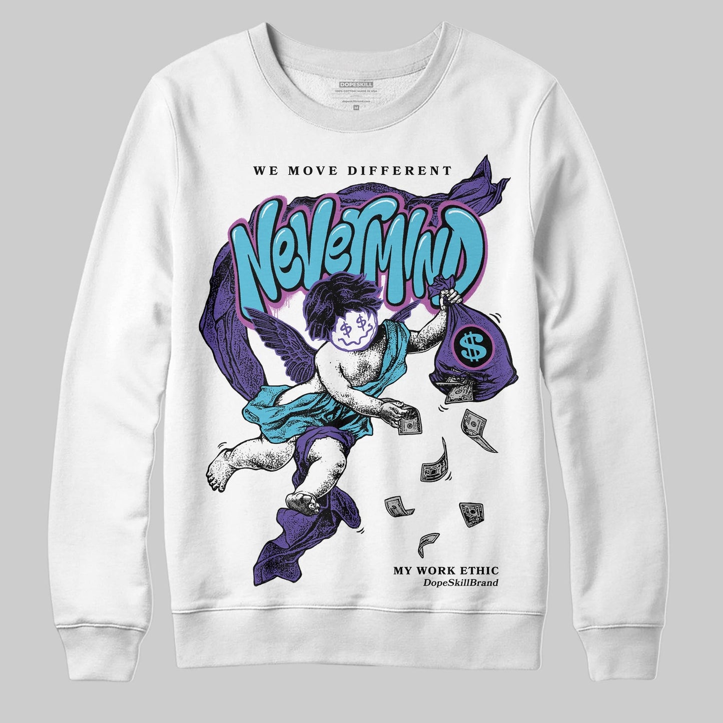 Aqua 8s DopeSkill Sweatshirt Nevermind Graphic
