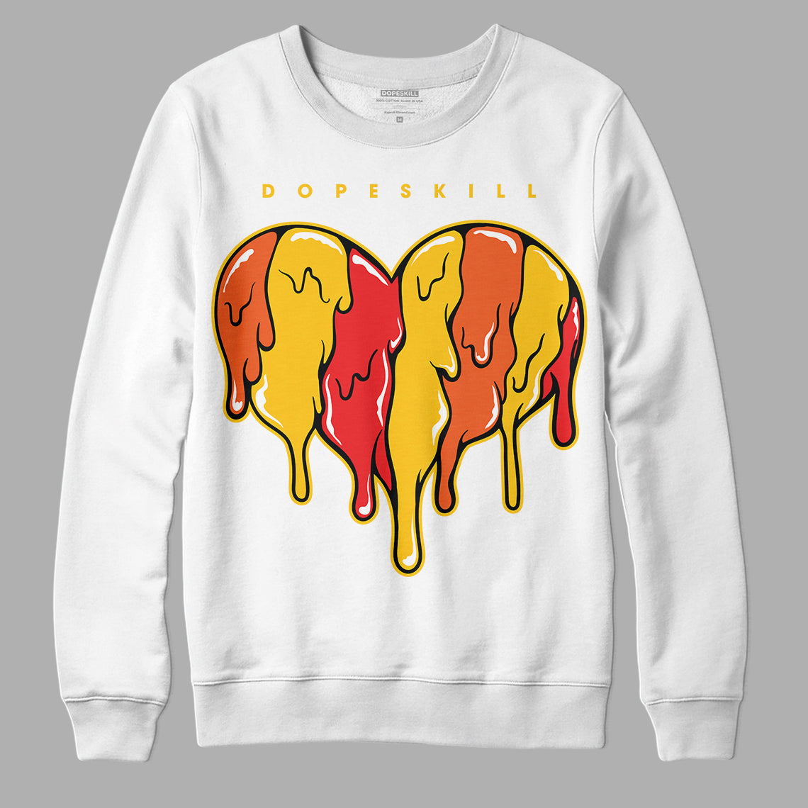 Yellow Collection DopeSkill Sweatshirt Slime Drip Heart Graphic