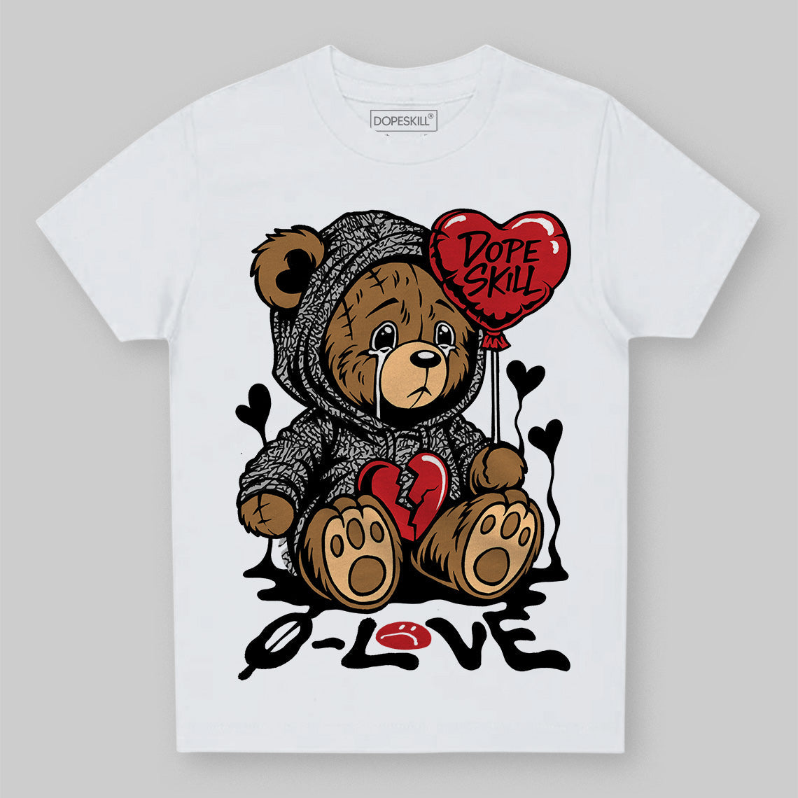 Black Cement 3s DopeSkill Toddler Kids T-shirt Broken Bear Graphic