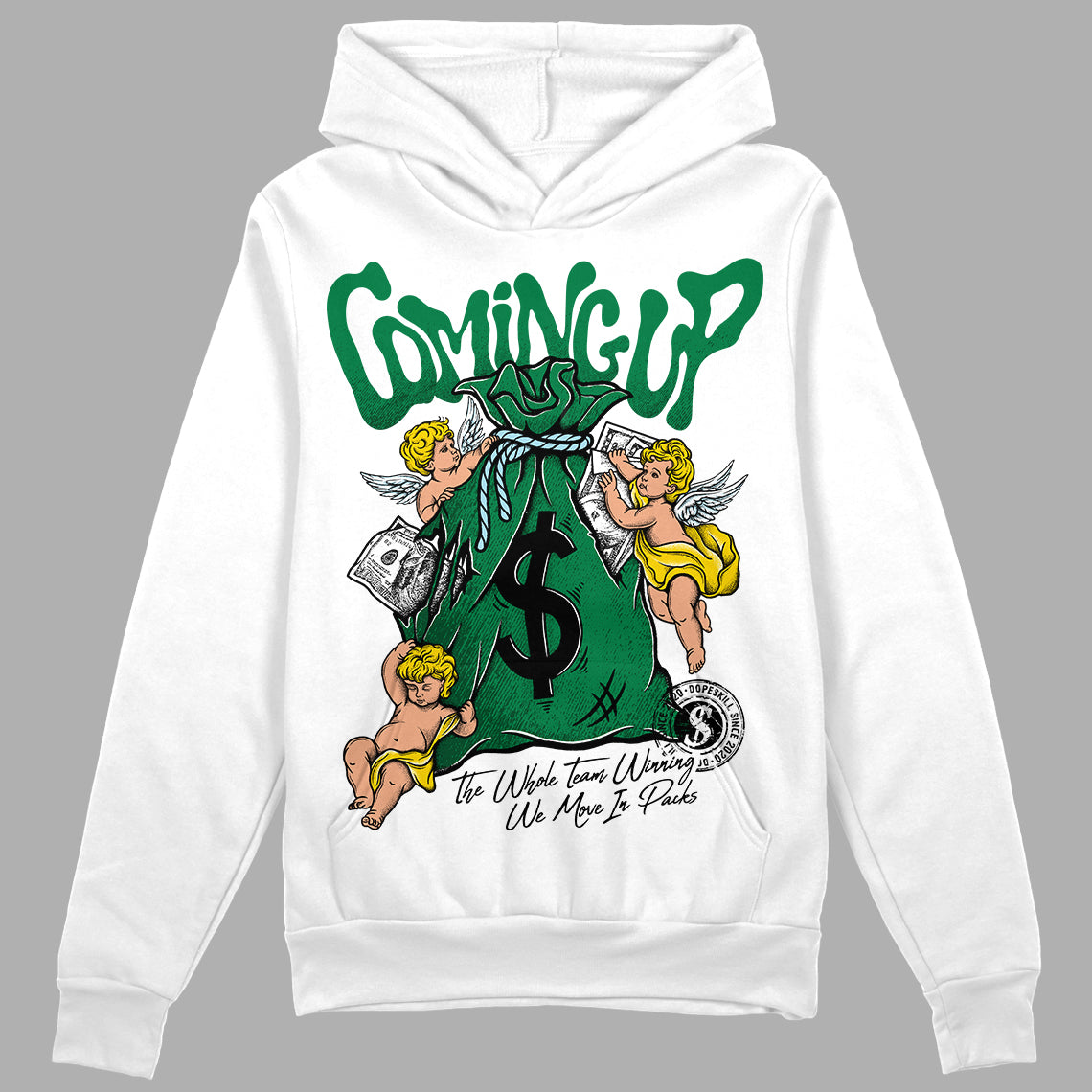 Lucky Green 5s DopeSkill Hoodie Sweatshirt Money Bag Coming Up Graphic