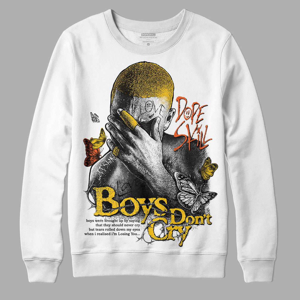 Yellow Collection DopeSkill Sweatshirt Boys Don't Cry Graphic