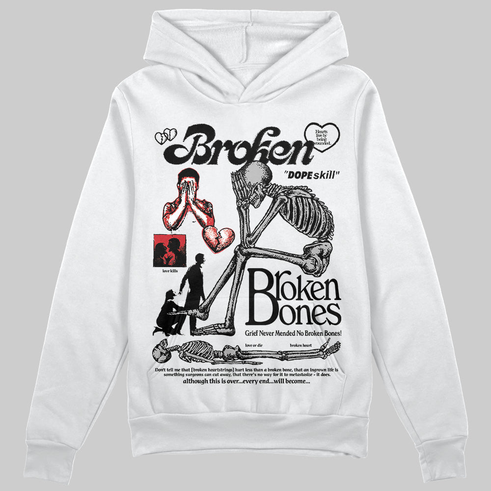 Black Cement 3s DopeSkill Hoodie Sweatshirt Broken Bones Graphic