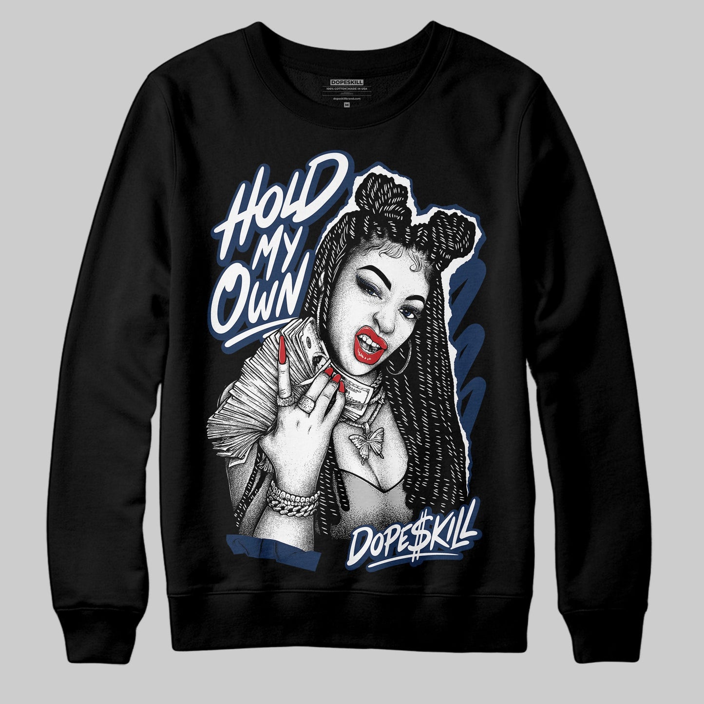 Summit White Navy 4s DopeSkill Sweatshirt New H.M.O Graphic