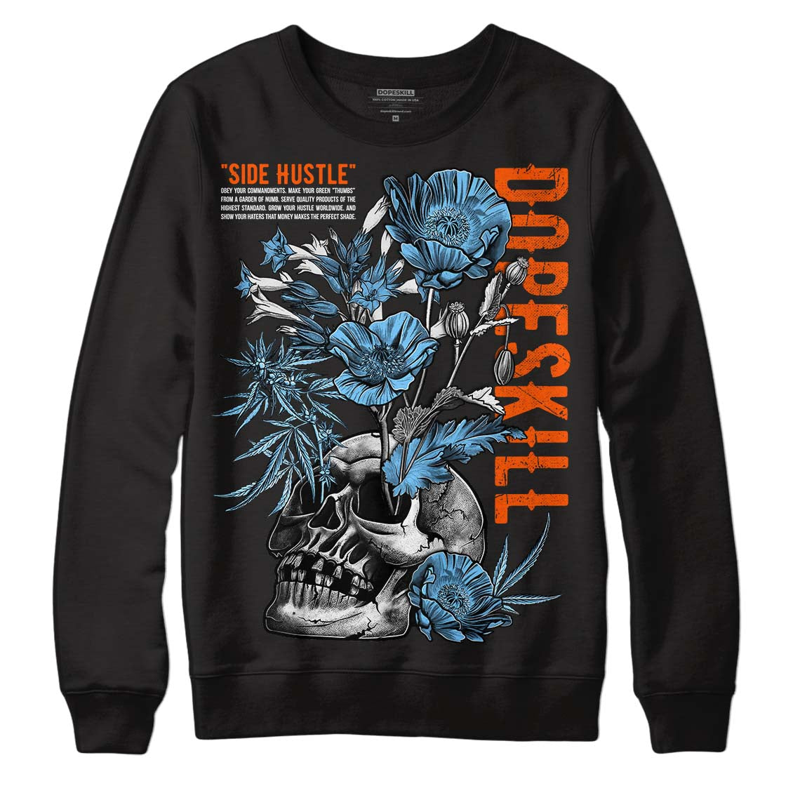 Dunk Low Futura University Blue DopeSkill Sweatshirt Side Hustle Graphic