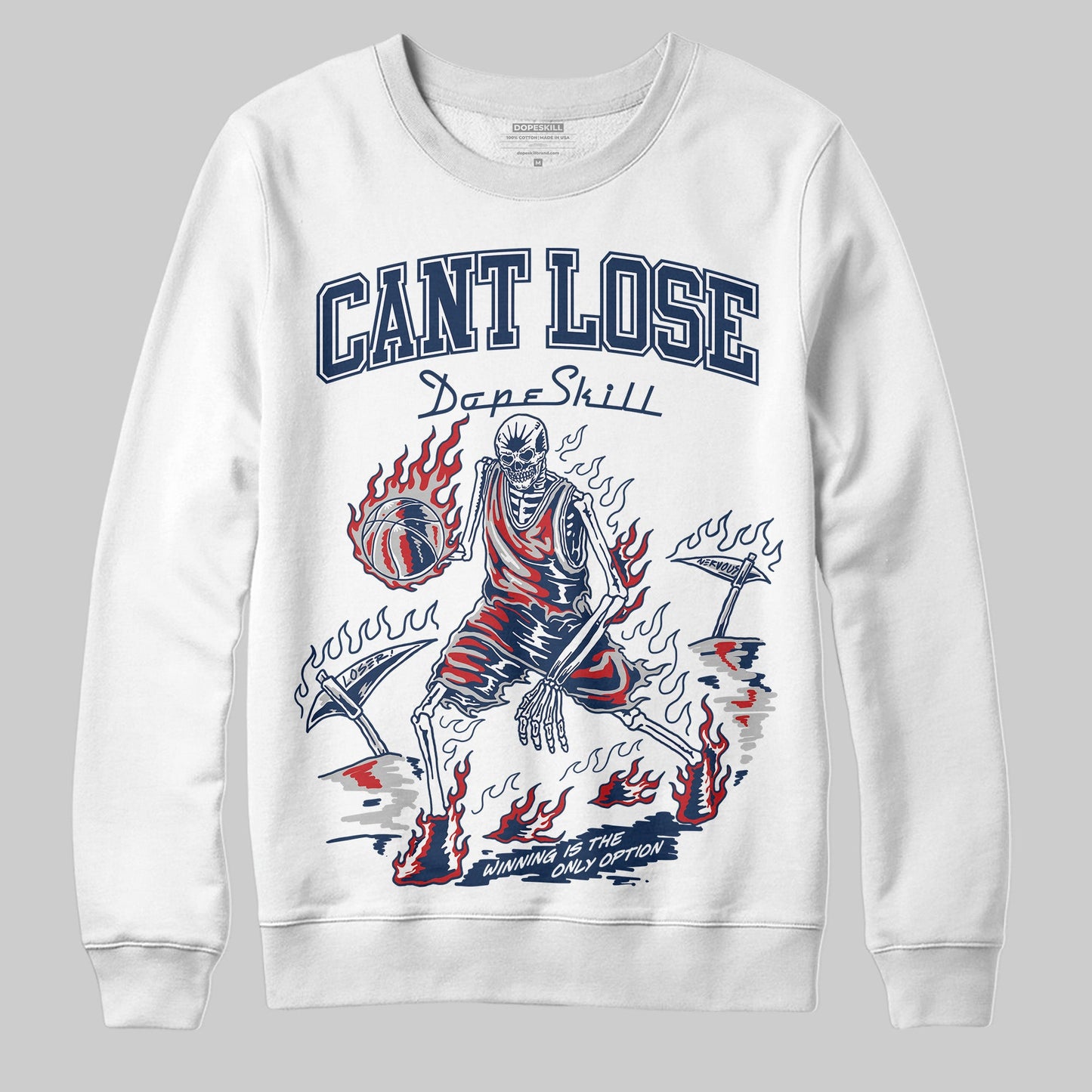 Summit White Navy 4s DopeSkill Sweatshirt Cant Lose Graphic