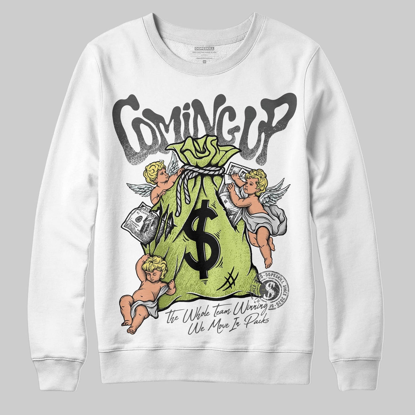Light Lemon Twist 4s DopeSkill Sweatshirt Money Bag Coming Up Graphic