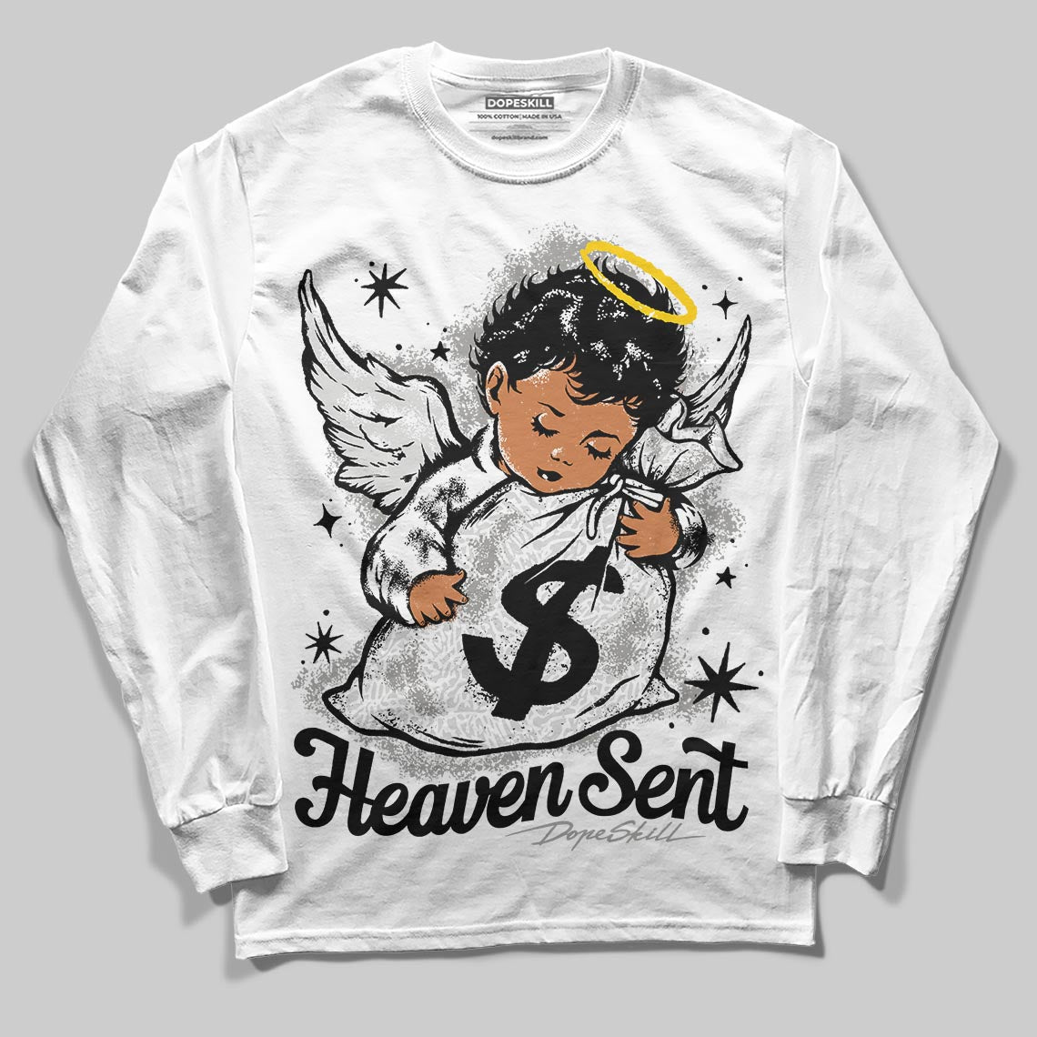Pure Money 3s DopeSkill Long Sleeve T-Shirt Heaven Sent Graphic