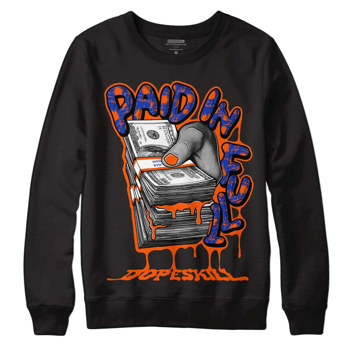 Dunk Low Futura Orange Blaze DopeSkill Sweatshirt Paid In Full Graphic