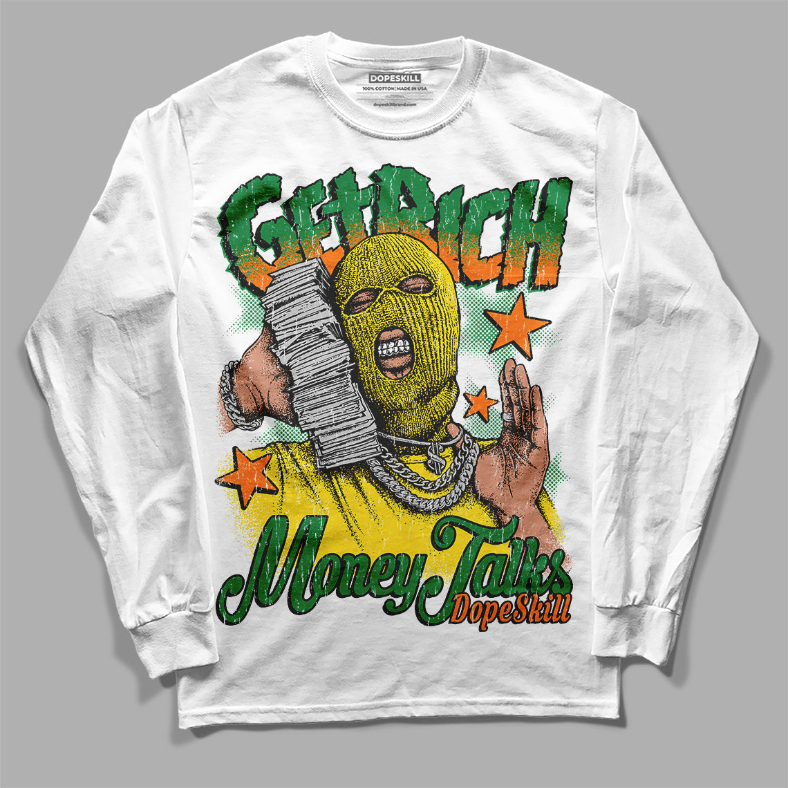 Dunk Low Reverse Brazil DopeSkill Long Sleeve T-Shirt Get Rich Graphic