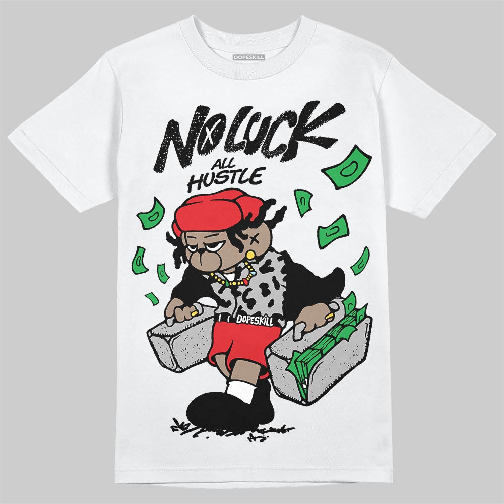 Black and White Collection DopeSkill T-Shirt No Luck, All Hustle Graphic