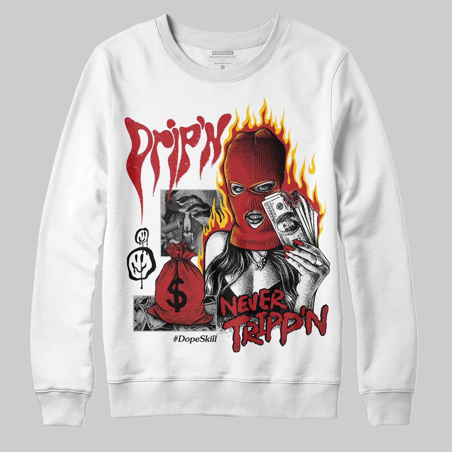 Flu Game 12s DopeSkill Sweatshirt Drip'n Never Tripp'n Graphic