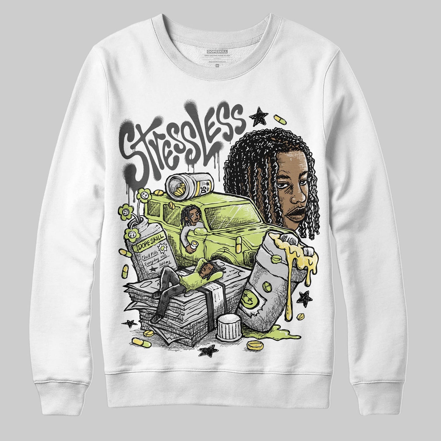 Light Lemon Twist 4s DopeSkill Sweatshirt Stressless Graphic