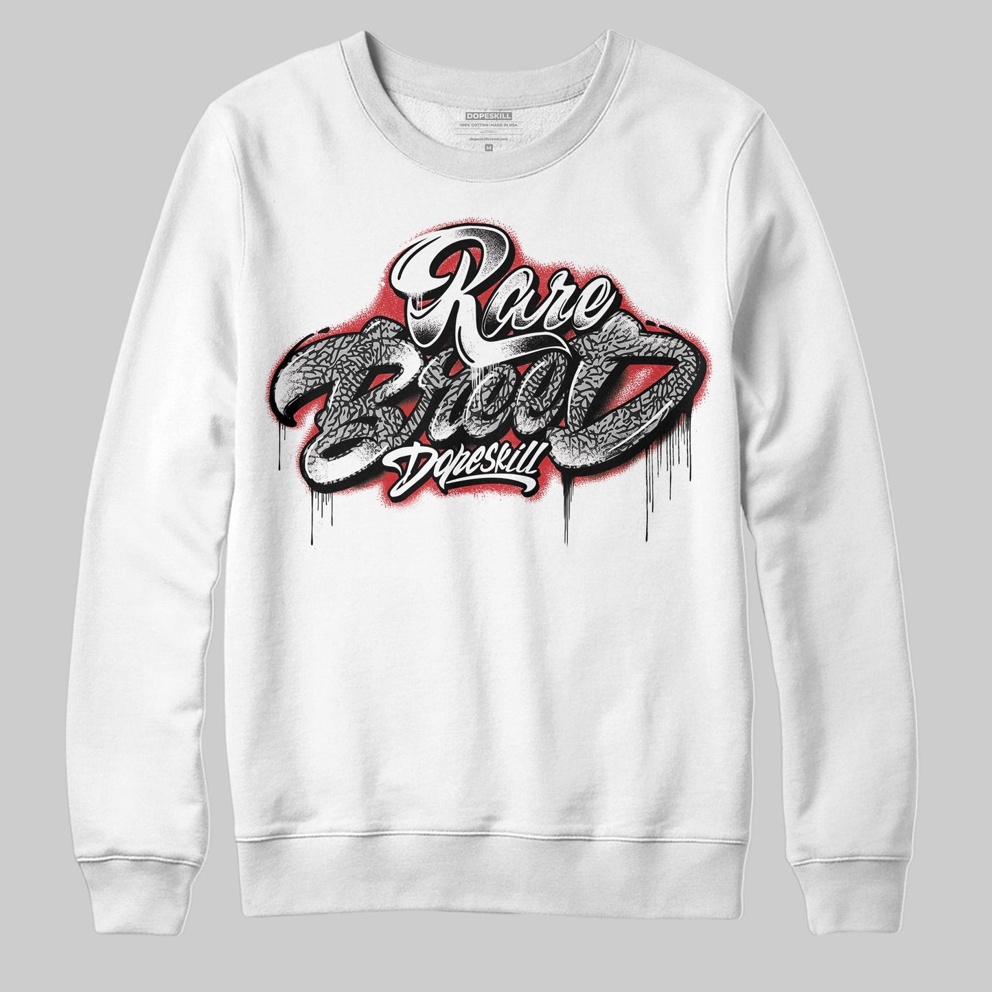 Black Cement 3s DopeSkill Sweatshirt Rare Breed Type Graphic
