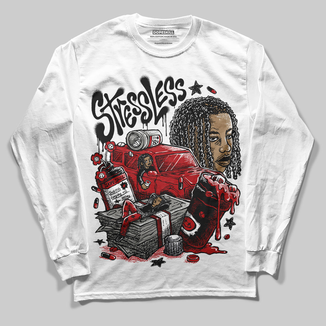 Flu Game 12s DopeSkill Long Sleeve T-Shirt Stressless Graphic