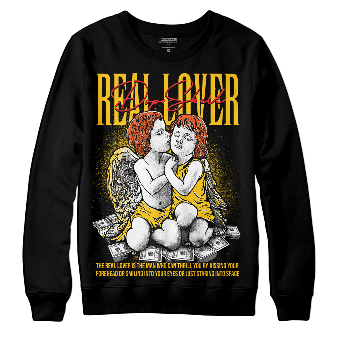 Yellow Collection DopeSkill Sweatshirt Real Lover Graphic