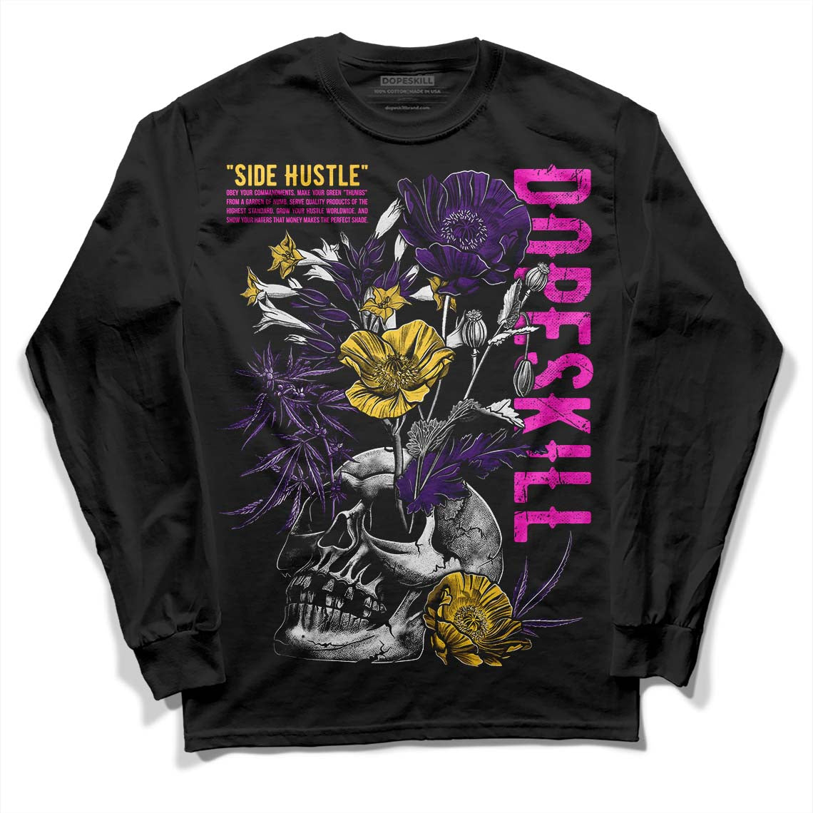 Field Purple 12s DopeSkill Long Sleeve T-Shirt Side Hustle Graphic