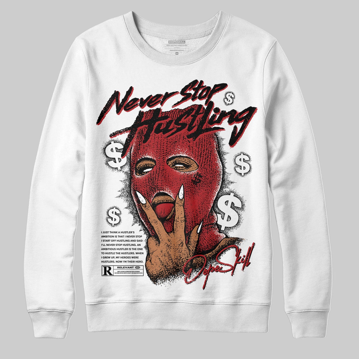 Black Toe Reimagined 1s DopeSkill Sweatshirt Never Stop Hustling Graphic