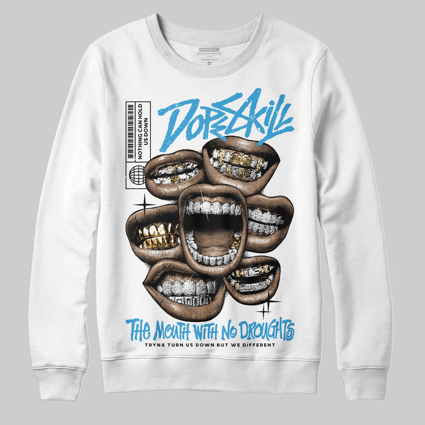 UNC Reimagined 1s DopeSkill Sweatshirt The Mouth With No Droughts Graphic