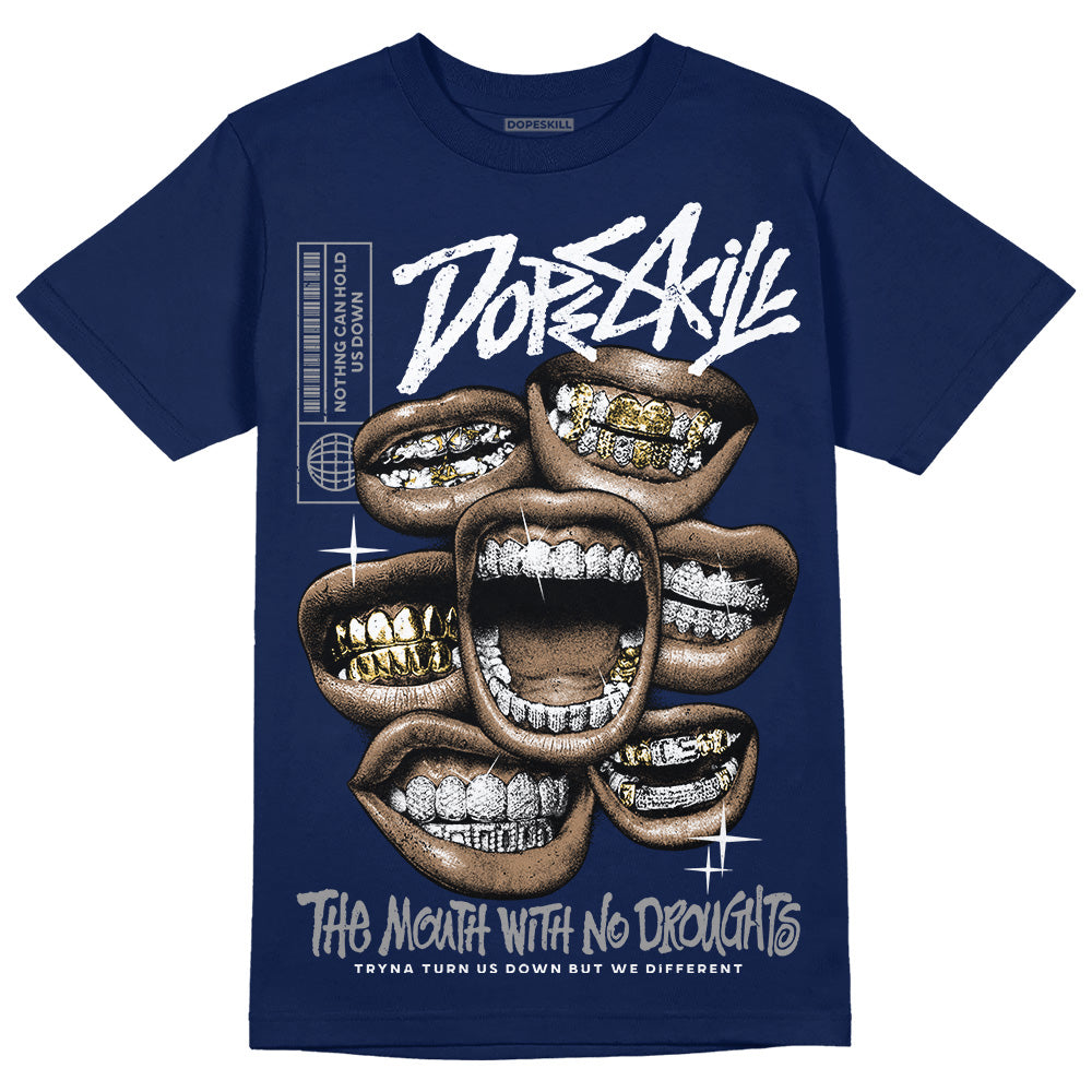 Midnight Navy 3s DopeSkill Navy T-shirt The Mouth With No Droughts Graphic