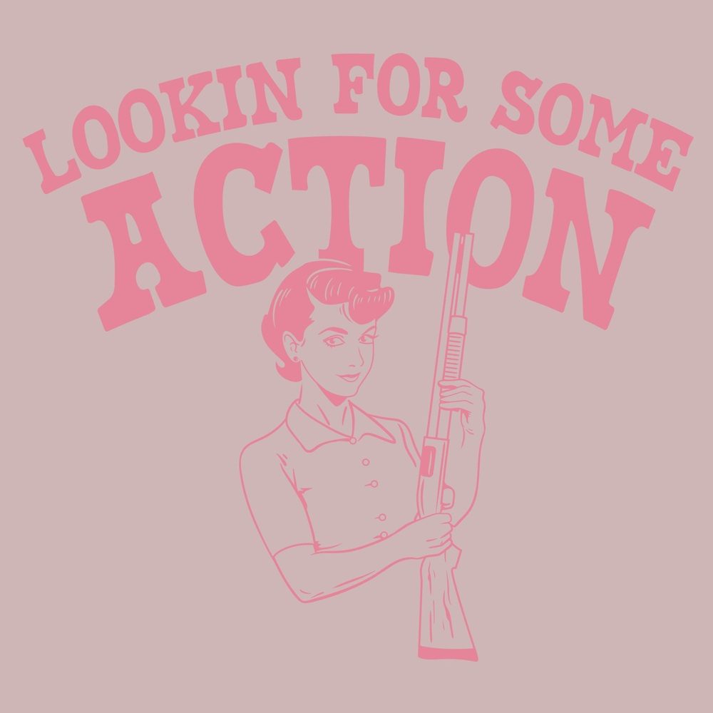Women's Looking For Action Boyfriend Fit T-Shirt - Light Pink