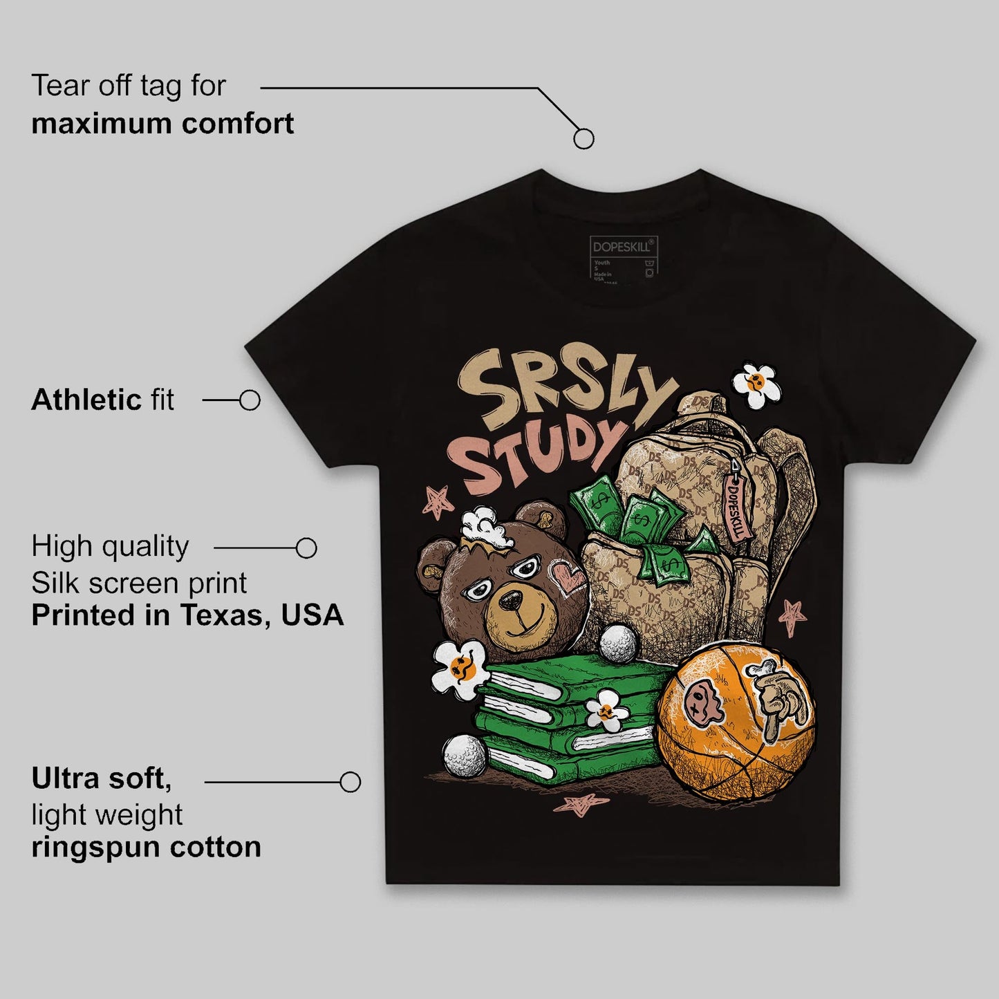 TAN Collection DopeSkill Toddler Kids T-shirt SRSLY Study Graphic