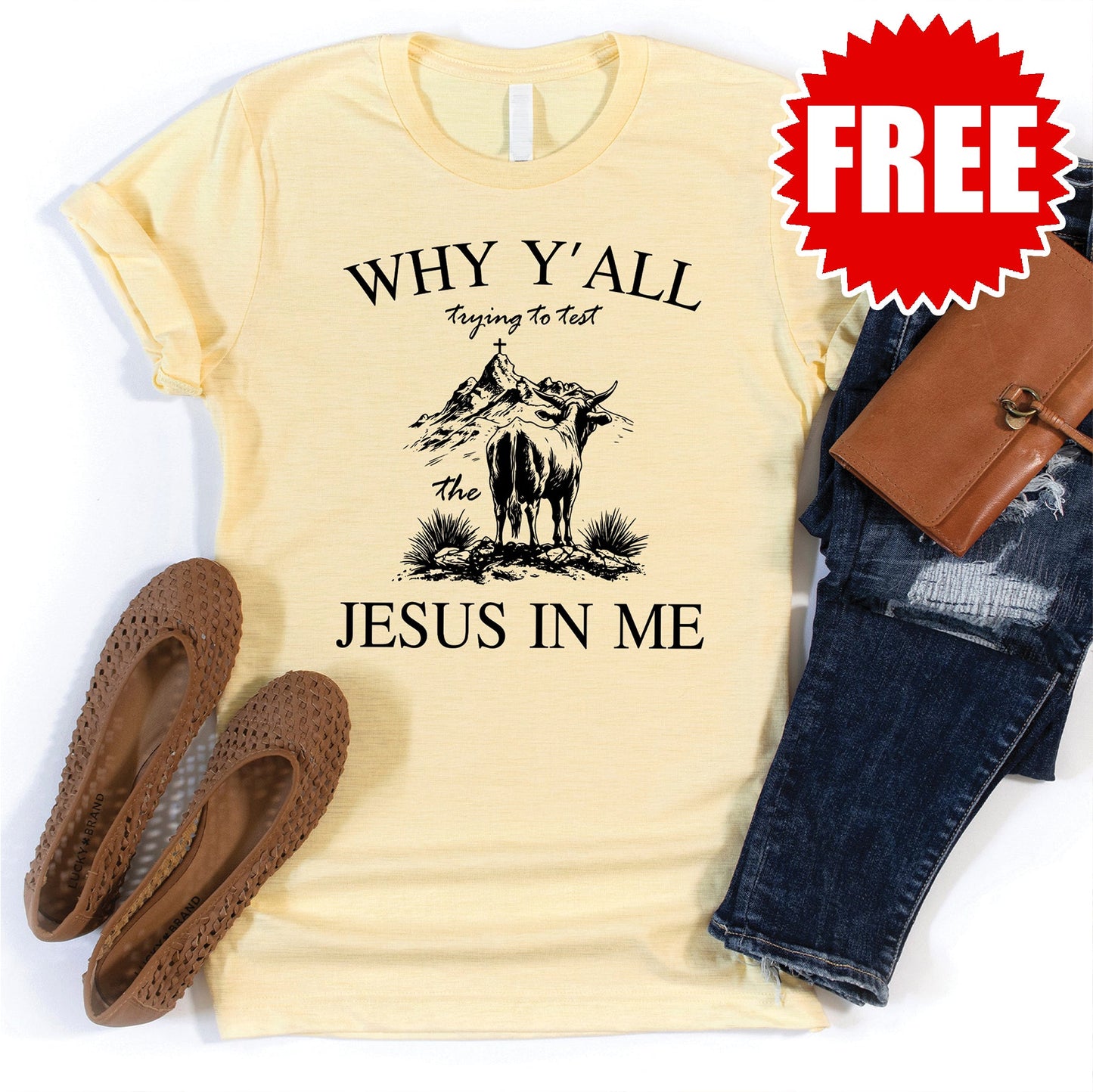 Jesus In Me Tee - Heather French Vanilla - 0