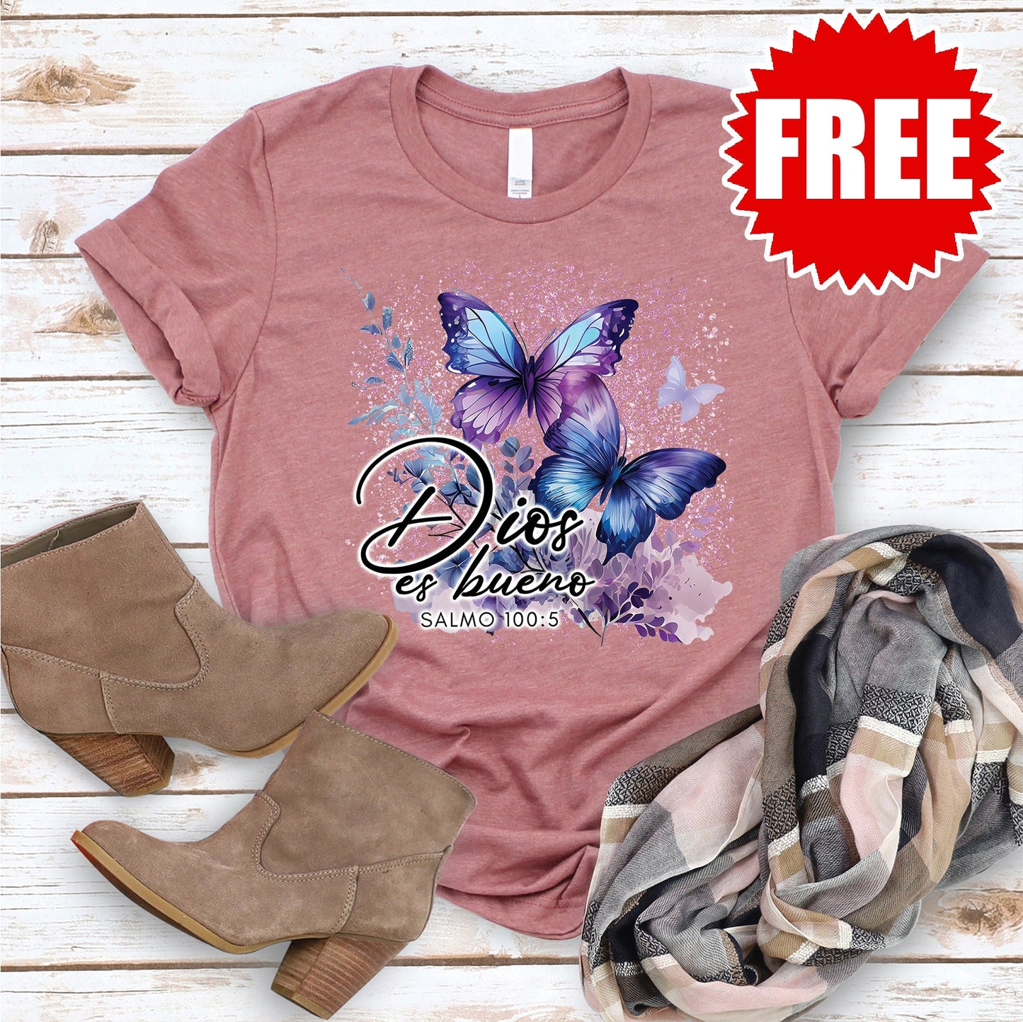 Dios Es Bueno Tee - Heather Mauve - 0