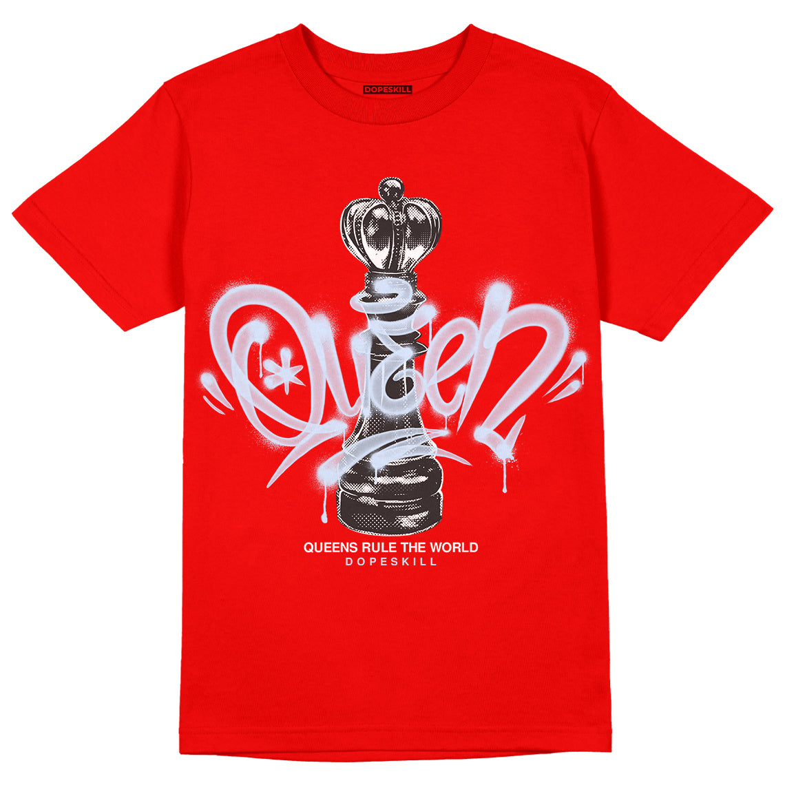 Cherry 11s DopeSkill Varsity Red T-shirt Queen Chess Graphic