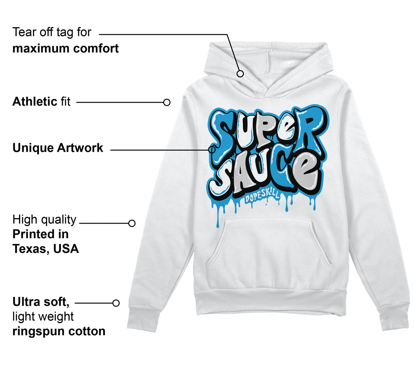 Military Blue 4s DopeSkill Hoodie Sweatshirt Super Sauce Graphic