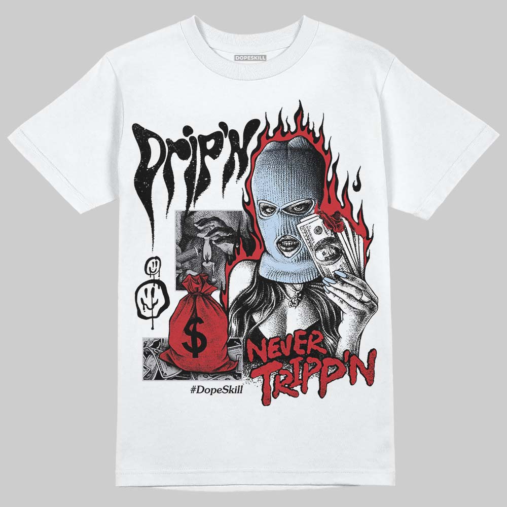 Black Metallic Reimagined 5s DopeSkill T-Shirt Drip'n Never Tripp'n Graphic