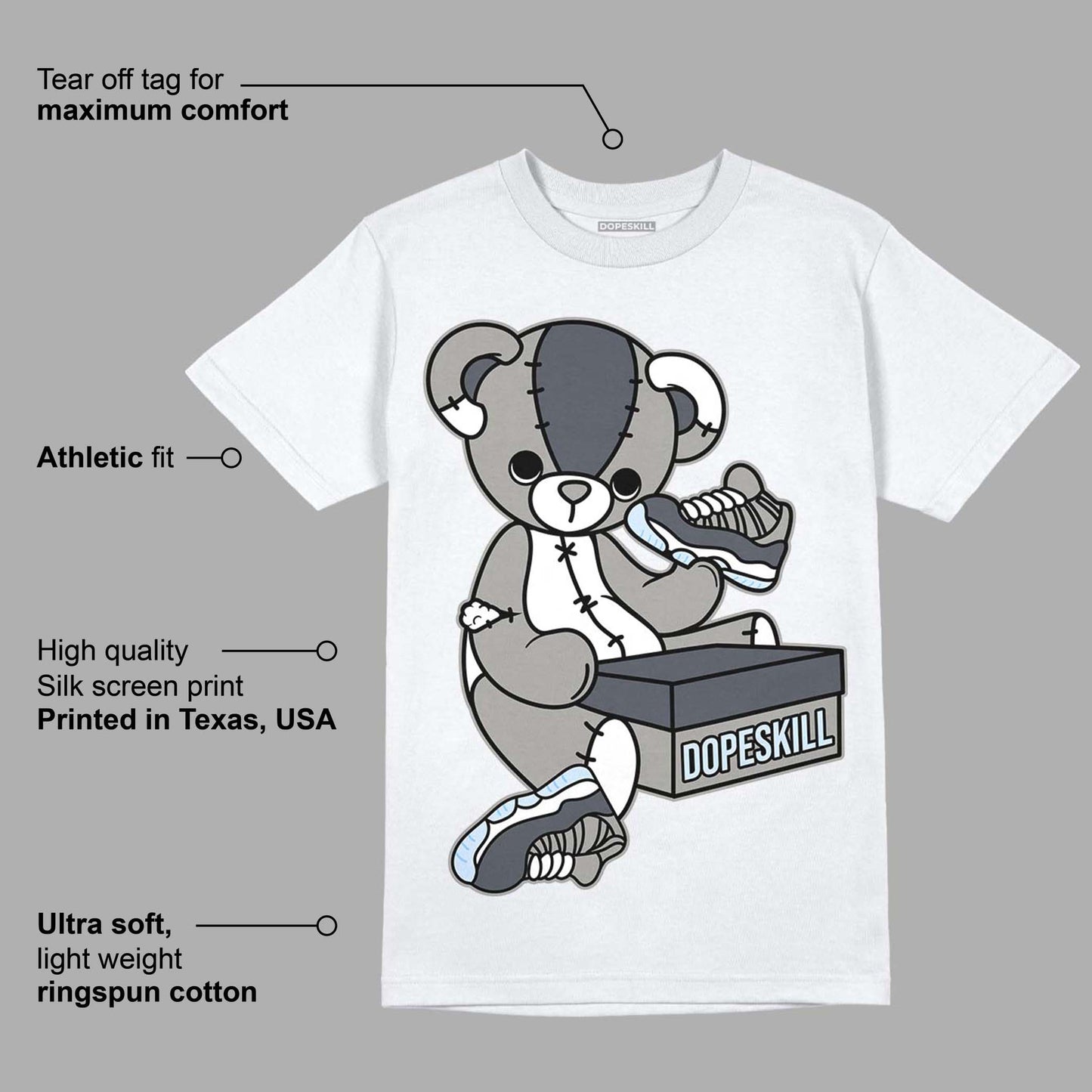 Cool Grey 11s DopeSkill T-Shirt Sneakerhead BEAR Graphic
