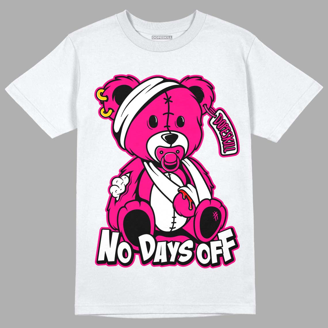 Fierce Pink 1s DopeSkill T-Shirt Hurt Bear Graphic