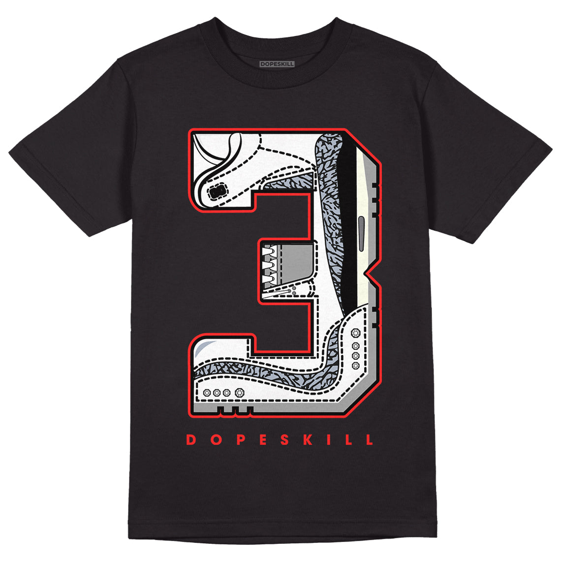 White Cement Reimagined 3s DopeSkill T-Shirt No.3 Graphic