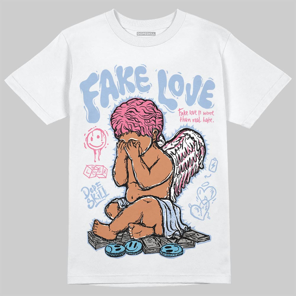 Denim Pink Glow 3s DopeSkill T-Shirt False Love Graphic