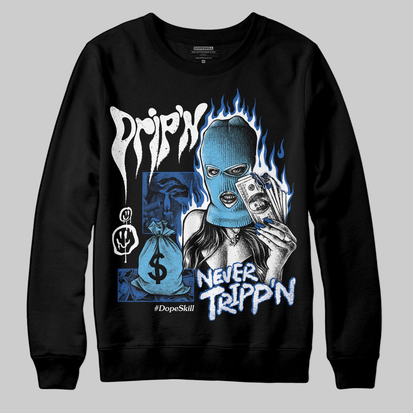 Blueberry 12s DopeSkill Sweatshirt Drip'n Never Tripp'n Graphic