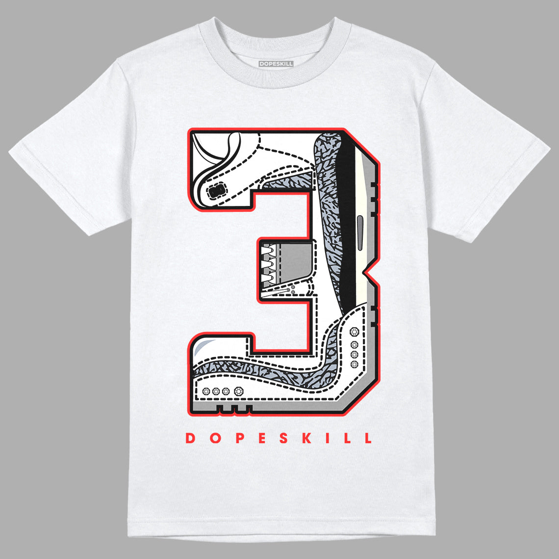 White Cement Reimagined 3s DopeSkill T-Shirt No.3 Graphic