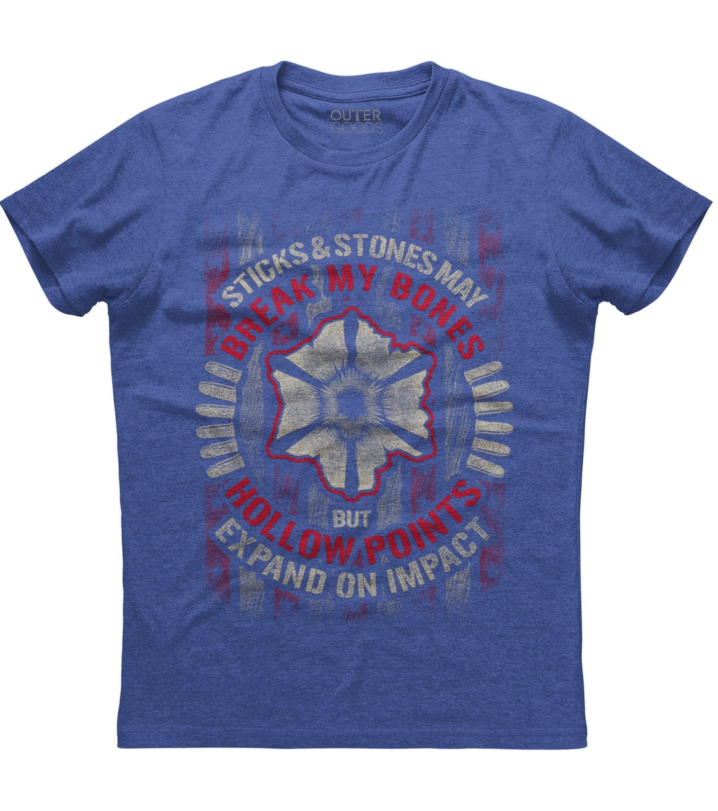 Sticks And Stones May Break My Bones But Hollow Points Expand On Impact T-shirt (O)
