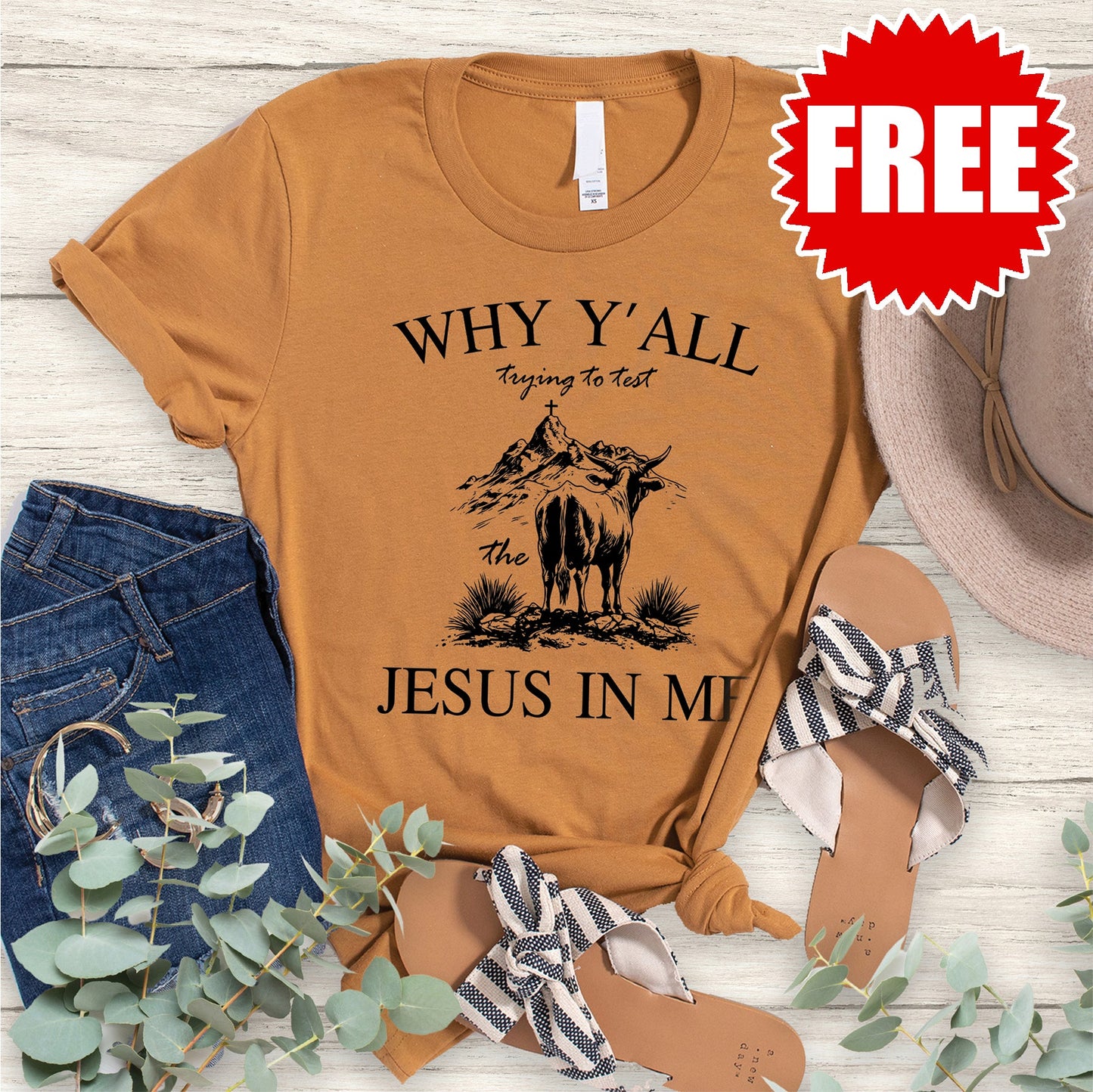 Jesus In Me Tee - Heather Toast - 0