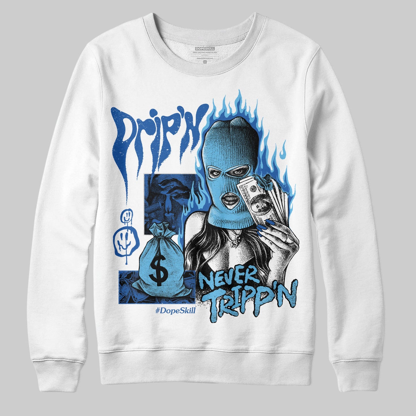 Blueberry 12s DopeSkill Sweatshirt Drip'n Never Tripp'n Graphic