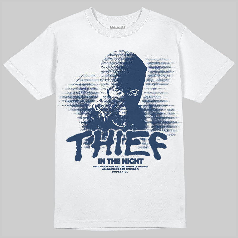 Summit White Navy 4s DopeSkill T-Shirt Thief In The Night Graphic