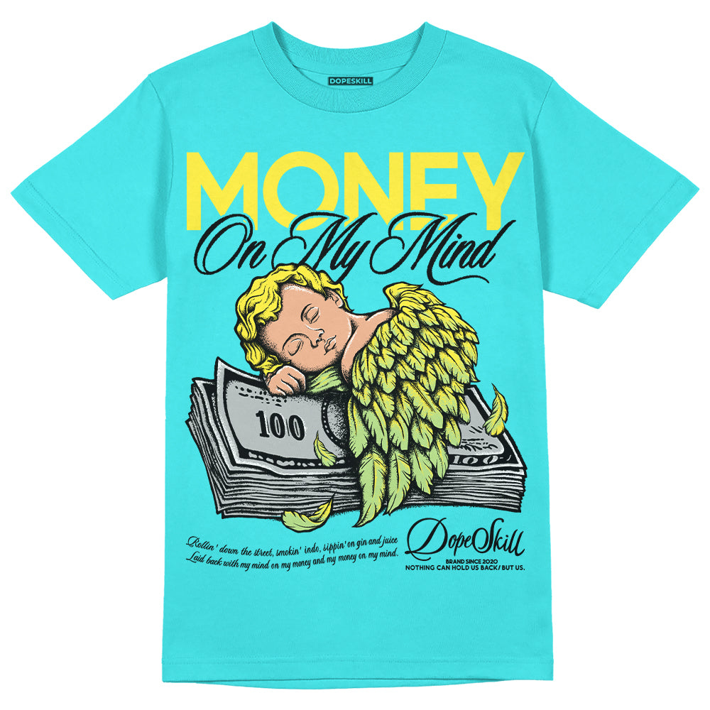 Cyan Burst 9060 DopeSkill Virtual Blue T-Shirt MOMM Graphic
