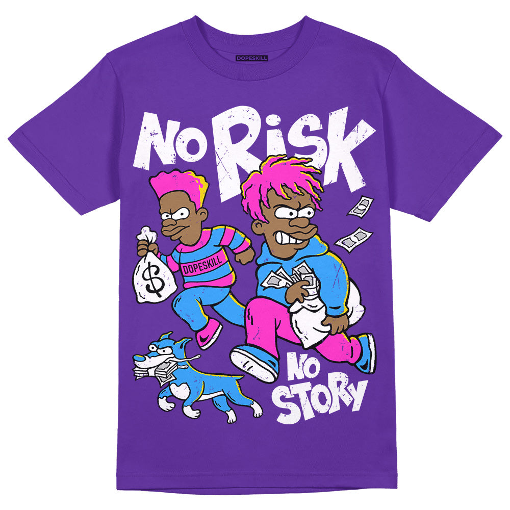 PURPLE Collection DopeSkill Purple T-shirt No Risk No Story Graphic
