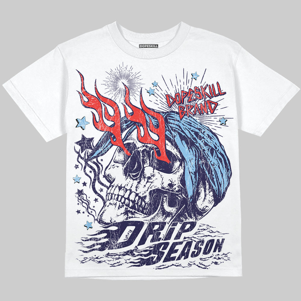 University Blue Collection DopeSkill Oversize Print T-Shirt Drip Season Graphic
