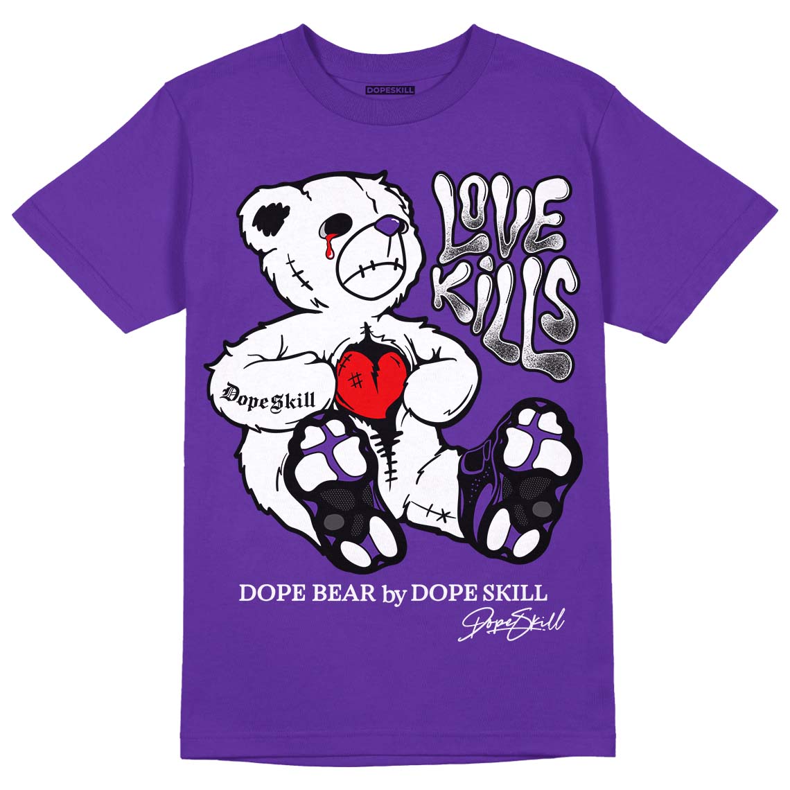 Court Purple 13s DopeSkill Purple T-shirt Love Kills Graphic