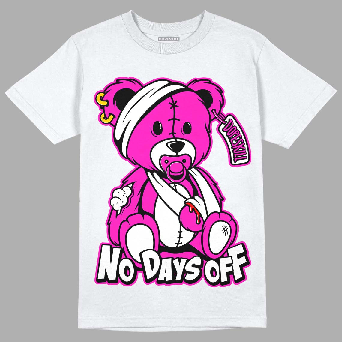 Dunk Low Active Fuchsia DopeSkill T-Shirt Hurt Bear Graphic