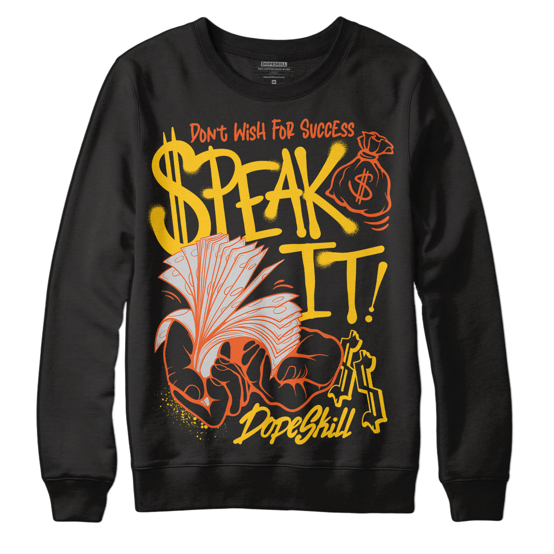 Yellow Collection DopeSkill Sweatshirt Speak It Graphic
